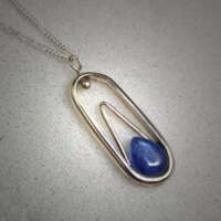 Kyanite Set in Silver Oval Necklace thumbnail
