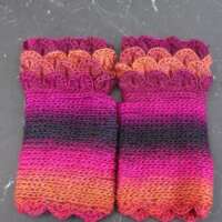 Hollyhocks Crochet Fingerless Gloves thumbnail