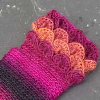 Hollyhocks Crochet Fingerless Gloves thumbnail