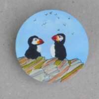 Two Puffins Brooch thumbnail