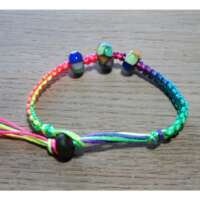 Rainbow Knotted Bracelet with Glass Beads thumbnail