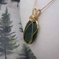 Malachite Wire Wrapped Pendant thumbnail
