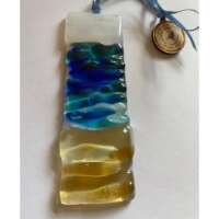 Fused Glass Ocean Waves Suncatcher thumbnail