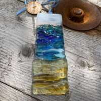Fused Glass Ocean Waves Suncatcher thumbnail