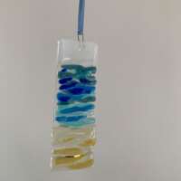 Fused Glass Ocean Waves Suncatcher thumbnail