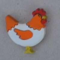 Orange and White Chicken Brooch thumbnail