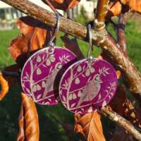 A Partridge in a Pear Tree Disc Earrings thumbnail