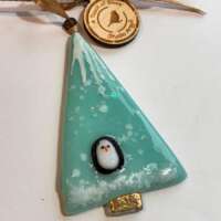 Fused Glass Tree Decoration with Little Penguin thumbnail