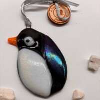 Fused Glass Penguin Decoration thumbnail