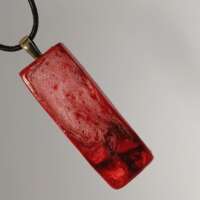 Pink and Crimson Clay Oblong Pendant thumbnail