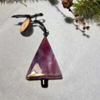 Fused Glass Pink and Purple Christmas Tree Decoration thumbnail