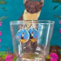 Pine Martin in Foxgloves Dinky Drop Disc Earrings thumbnail