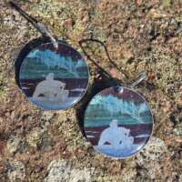 Polar Bears Disc Earrings thumbnail