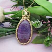 Purple Agate Wire Wrapped Pendant thumbnail