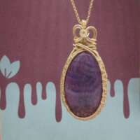 Purple Agate Wire Wrapped Pendant thumbnail