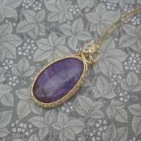 Purple Agate Wire Wrapped Pendant thumbnail