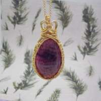 Purple Agate Wire Wrapped Pendant thumbnail