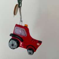 Fused Glass Red Tractor Decoration thumbnail