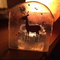 Fused Glass Reindeer Candle Holder thumbnail