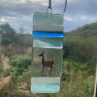 Fused Glass Reindeer Wish Stick thumbnail