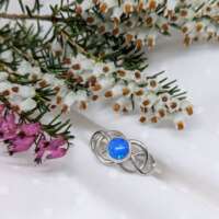 Silver and Blue Opalite Knot Ring thumbnail