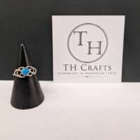 Silver and Blue Opalite Knot Ring thumbnail