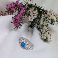 Silver and Blue Opalite Knot Ring thumbnail