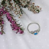 Silver and Blue Opalite Knot Ring thumbnail
