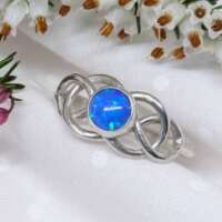 Silver and Blue Opalite Knot Ring thumbnail
