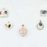 White Shimmer Beach Pendant thumbnail