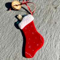 Fused Glass Christmas Stocking Decoration thumbnail