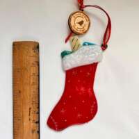 Fused Glass Christmas Stocking Decoration thumbnail