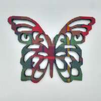 Tartan Wooden Butterfly Coaster thumbnail