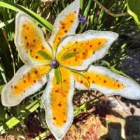 Fused Glass Tiger Lily Garden Stake thumbnail