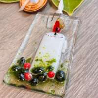 Fused Glass Traditional Candle Scene Decoration thumbnail