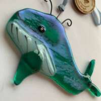 Fused Glass Whale Decoration thumbnail
